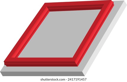 Marco rojo 3d para foto aislada en blanco