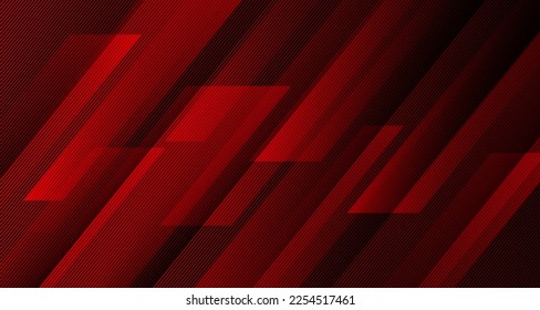 3D red geometric abstract background overlap layer on dark space with diagonal lines decoration. Modern graphic design element striped style for banner, flyer, card, brochure cover, or landing page