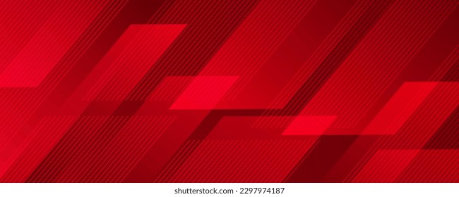 3D red geometric abstract background overlap layer on dark space with diagonal lines decoration. Modern graphic design element striped style for banner, flyer, card, brochure cover, or landing page