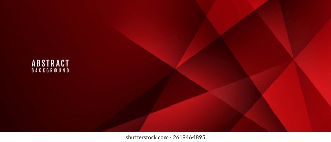 3D red geometric abstract background overlap layer on dark space with polygon effect decoration. Modern graphic design element cutout style concept for web banner, flyer, card, or brochure cover
