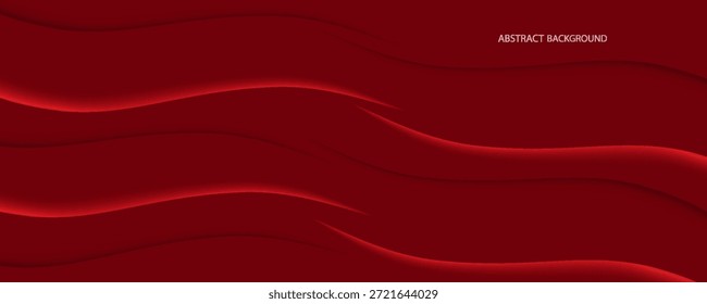 El fondo abstracto geométrico rojo 3D se superpone a la capa en el espacio oscuro con la decoración de las ondas. Concepto moderno minimalista del estilo del recorte del elemento del Diseño gráfico para el Anuncio del Web, el volante, la tarjeta, o la cubierta del folleto