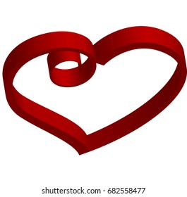 3D Red Heart Abstract Logo Vector