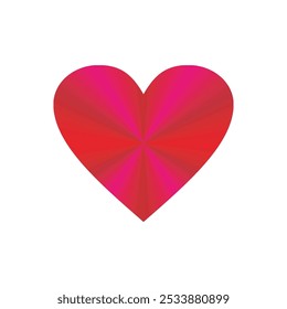 3d red heart gradient icon for expressions of love and romance