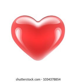 3d red heart. Isolated element.