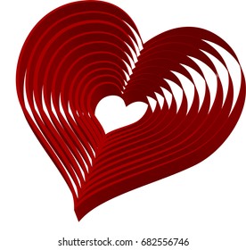 3D Red Heart Logo Vector