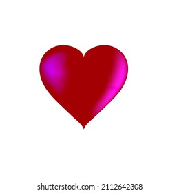 3D red heart on white background. Romantic symbol linked, join, love, passion and wedding. Template for t shirt, apparel, card, poster. Design element of valentine day. Vector illustration