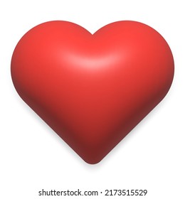 3d red heart shape icon. Vector illustration