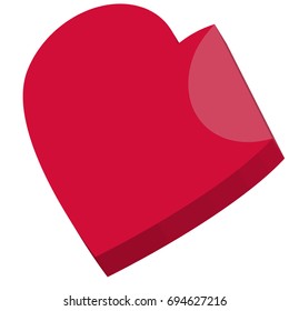 3D Red Heart Valentine Creative Love Logo