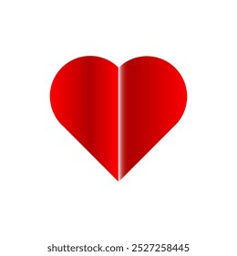 3d red heart vector icon. isolated on white
