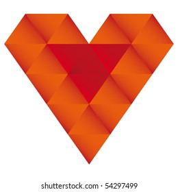 3D red heart vector icon isolated