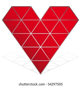 3D red heart vector icon isolated