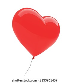 Ilustración del vector del corazón rojo 3d. elemento de decoración de globo cardíaco brillante en 3D.