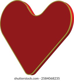 3d Red Heart vector illustration on White Background. Symbol of love. Design element for Valentine s day.