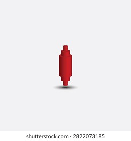3D red layered cylinder object