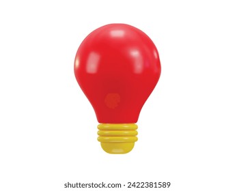 Ilustración vectorial de la bombilla roja de 3 d