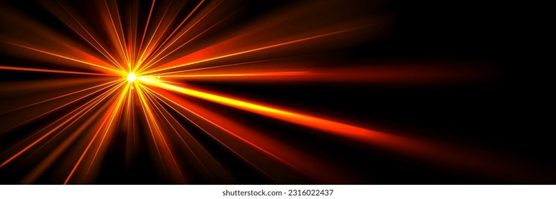 3d red light party laser effect on disco concert show in nightclub. Magic beam neon glow celebration design. Led lazer glare on discotheque performance illustration. Abstract illuminated star burst