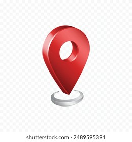 3d Red Location Map Icon Logo Symbol Vector Design Clipart Png Transparent Background