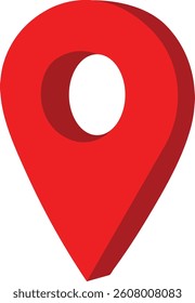 3d red location map pin icon for gps pointer markers vector for destination.