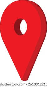 3d red location map pin icon for gps pointer markers vector for destination. 3d red map location pointer. Map pointer pin isolated on white background.