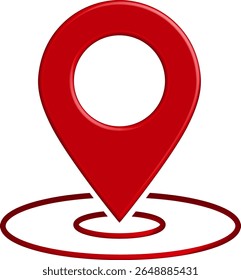 3D Red Location Pin - Map Pointer Icon