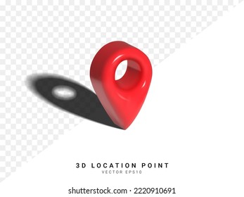 3d red Location point, Vector illustration