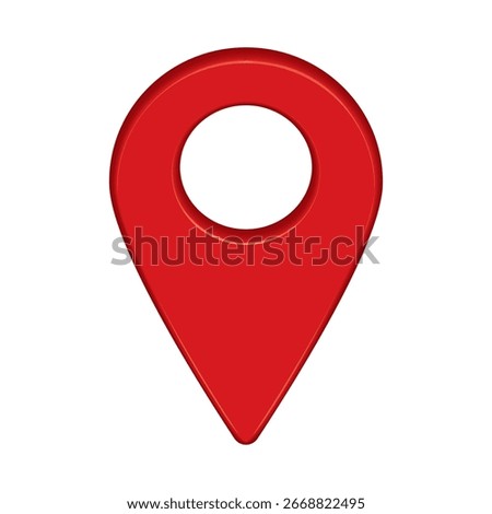 3d red Map Pin Icon, GPS Location Marker, Geo Tag Pointer, 3d render Design Map Pin Vector illustration, Location Symbol, Navigation Pin Eps10 on White Background.