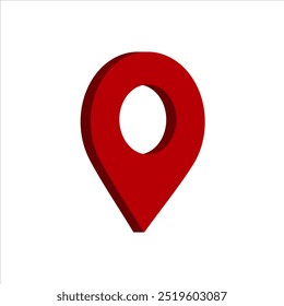 3d of red map pin or location map pointer icon, place pin marker sign