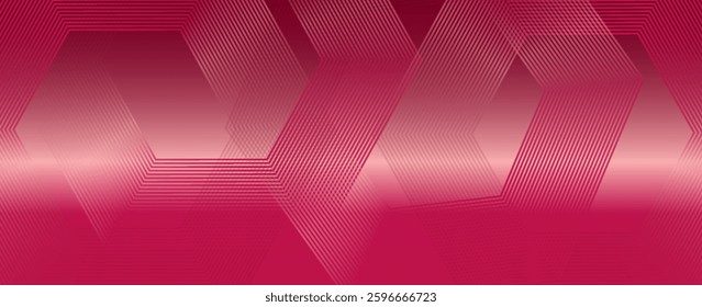 3D red metal matte metal hexagons tiles with decor relief lines. High quality seamless realistic texture.
