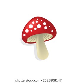 3d red mushroom vector illustration isolated on white background