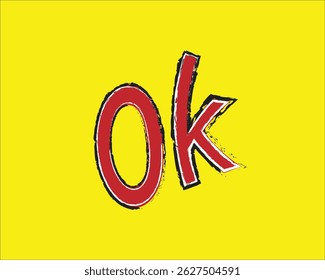 3D red OK word .