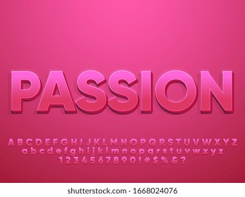3D Red Passion Realistic Text Effect