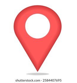 3d red pin icon on white background
Vector icon pin location, map