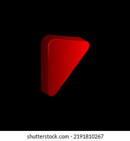 3D-Rotes Play-Symbol Isolierte grafische Elemente auf schwarzem Hintergrund. Vektorgrafik