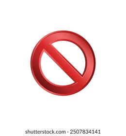 3d red prohibited sign not allowed forbidden icon warning or stop symbol safety danger vector cllipart png
