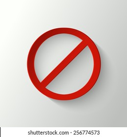 3d red prohibition sign