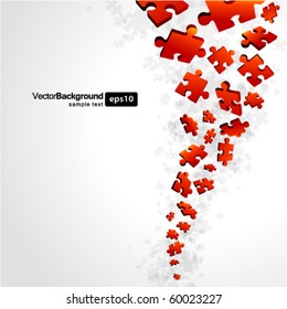 3d red puzzle piece vector background