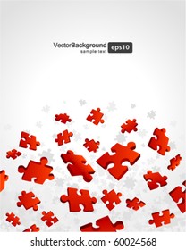 3d red puzzle piece vector background