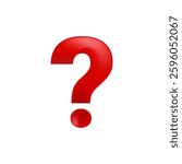 3D Red Question Mark Icon Symbol Vector Isolated 
