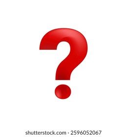 3D Red Question Mark Icon Symbol Vector Isolated 