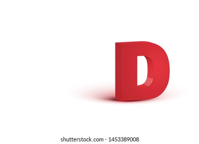 3D red realistic character, vector illustration