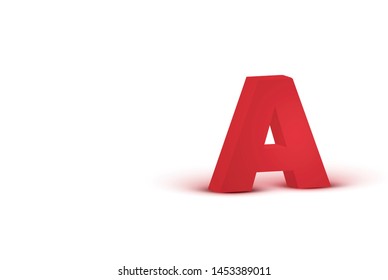 3D red realistic character, vector illustration