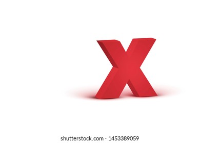 3D red realistic character, vector illustration