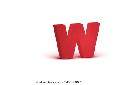 3D red realistic character, vector illustration