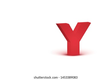 3D red realistic character, vector illustration