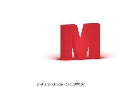 3D red realistic character, vector illustration