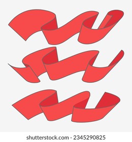 3d red ribbon banner vector design