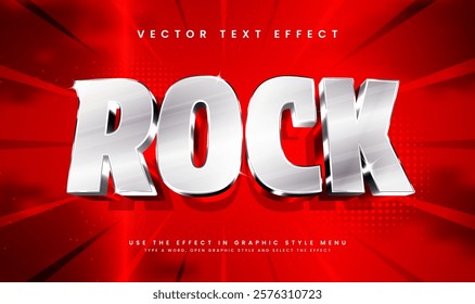 3d Red rock editable vector text effect, with minimalist elegant concept