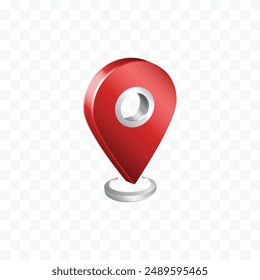 3d Red Shiny Location Map Icon Logo Symbol Vector Design Clipart Png Transparent Background