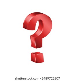 3d red shiny question mark sign symbol png transparent background