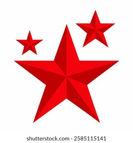 3d red star isolated on white background